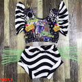 Beetlejuice cropped bummie set MS