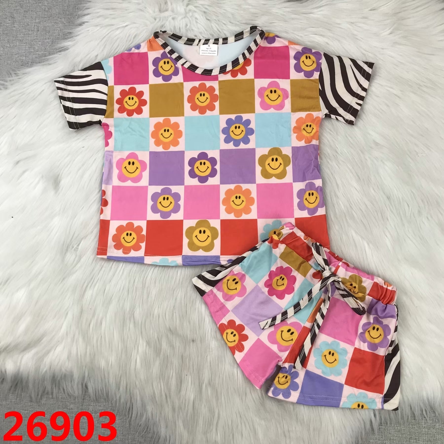 Checked smiley zebra MS